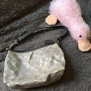 COPY - Small Silver Coach Shoulder Bag in Classic C Print